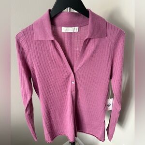 Abercrombie & Fitch Pink Ribbed Merino Wool Sweater
